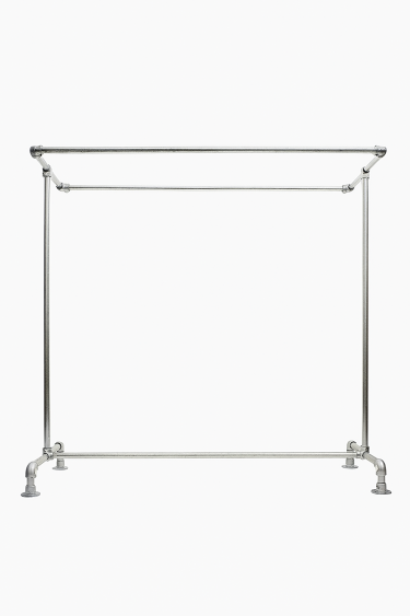 Freestanding clothing rail with a double top bar