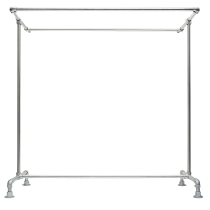Freestanding clothing rail with a double top bar