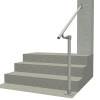 Wall-to-floor accessibility stair handrail, render