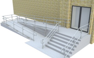 Top/mid/bottom DDA railing - Ramp & Stairs