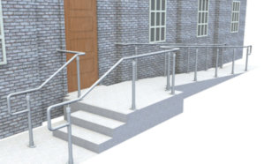Top/mid rail DDA railing - Ramp, wall & stair