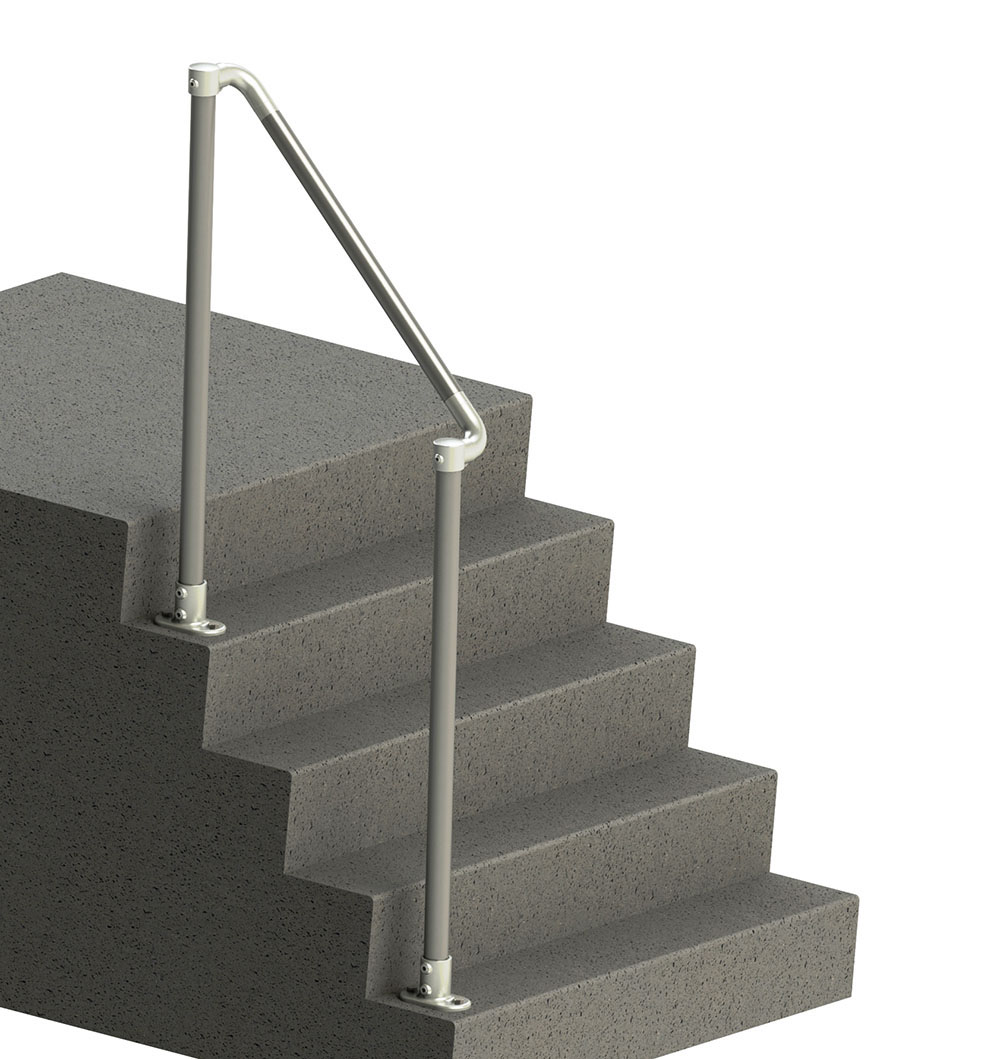 sturdy rounded end handrail for stairs