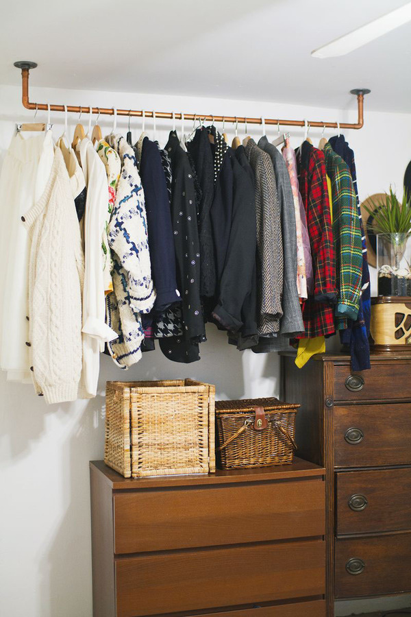 ceiling mounted clothing rack
