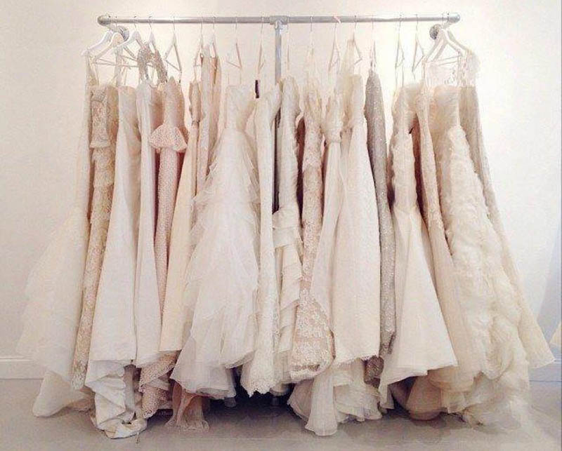 kee klamp clothing rail for bridal shops