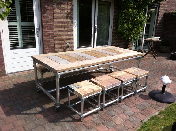 garden table and stools kee klamp
