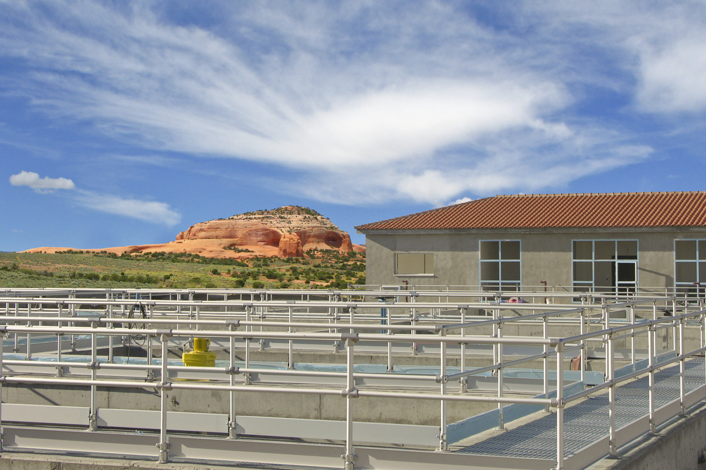 kee lite railing installed at a wastewater site